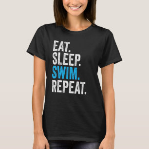 Eat Sleep Swim Repeat Vintage Swimming Swimmer T-Shirt
