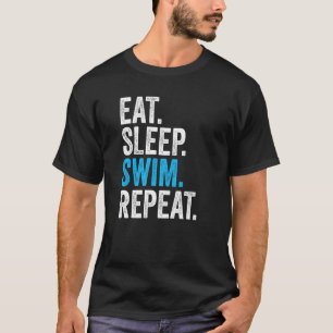 Eat Sleep Swim Repeat Vintage Swimming Swimmer   T-Shirt