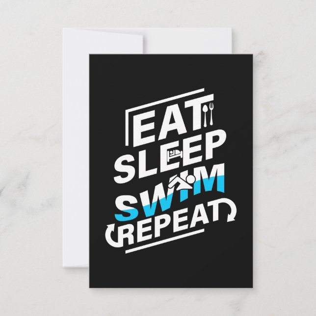 Eat Sleep Swim RSVP Card (Front)