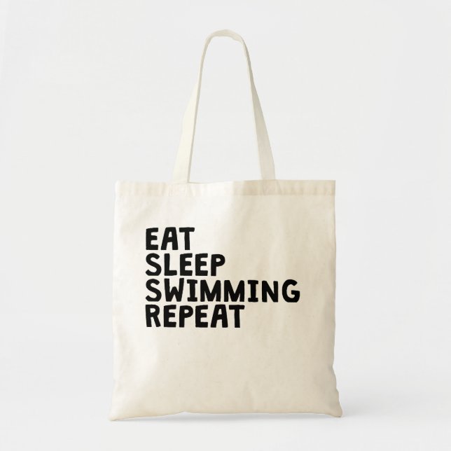 Eat Sleep Swimming Repeat Tote Bag (Front)