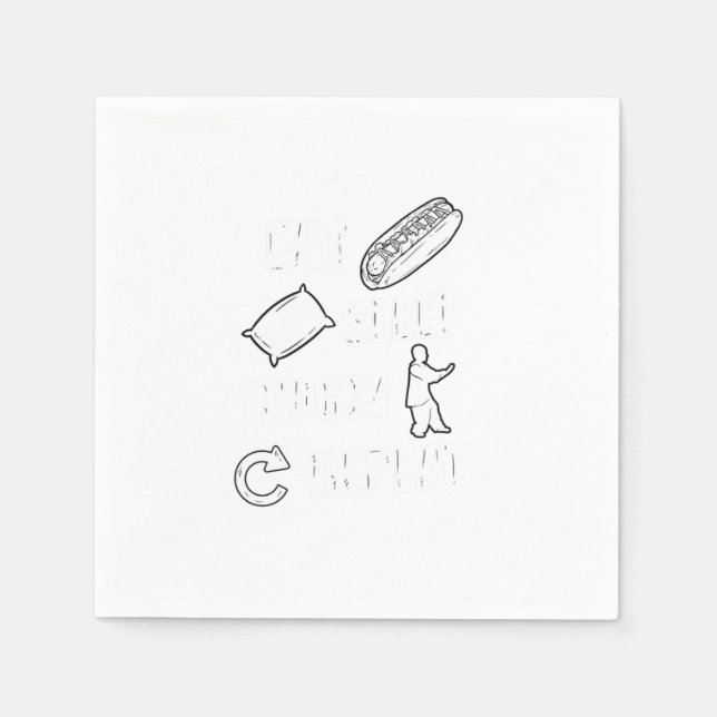 Eat Sleep Tai Chi Repeat Gift Idea Napkin (Front)