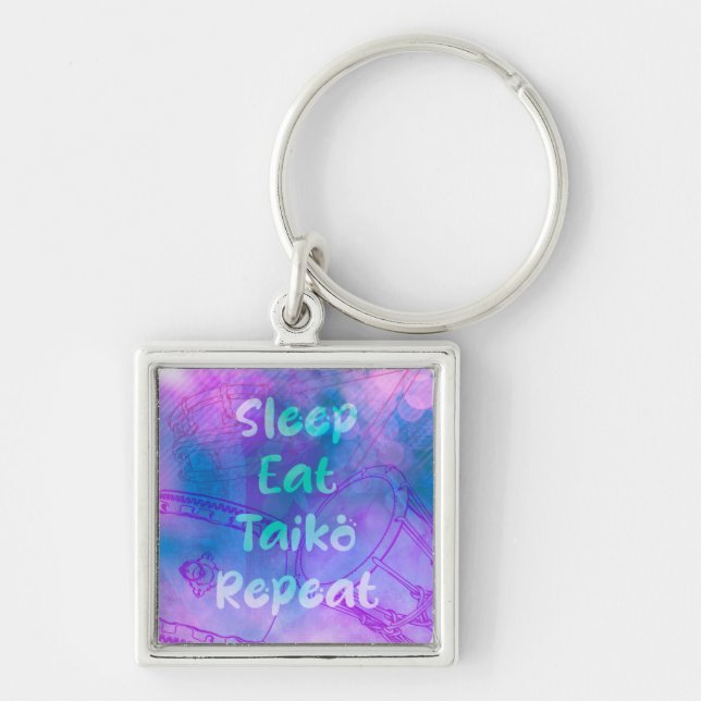 Eat sleep taiko repeat sleutelhanger key ring (Front)