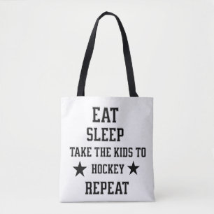 Eat Sleep Take the Kids to Hockey Repeat Tote Bag