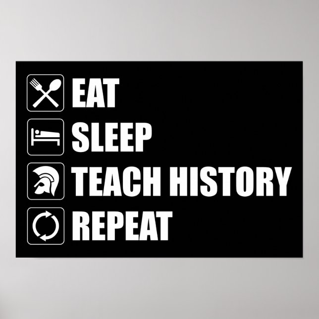 Eat. Sleep. Teach History. Repeat Poster (Front)