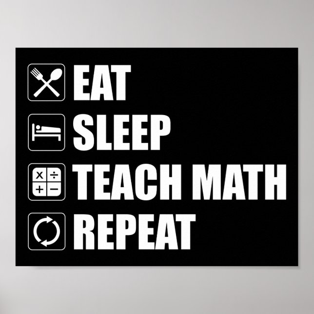 Eat. Sleep. Teach Math. Repeat Poster (Front)
