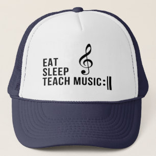 Eat Sleep Teach Music Repeat Music Humour Trucker Hat