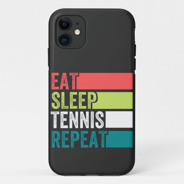 eat sleep tennis repeat Case-Mate iPhone case (Back)