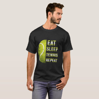 Eat Sleep Tennis Repeat Custom Name Funny Sports  T-Shirt