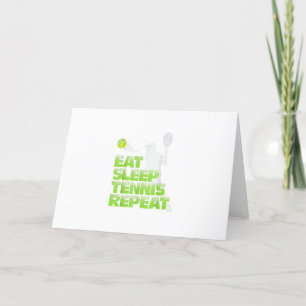 eat sleep tennis repeat sport gift holiday card