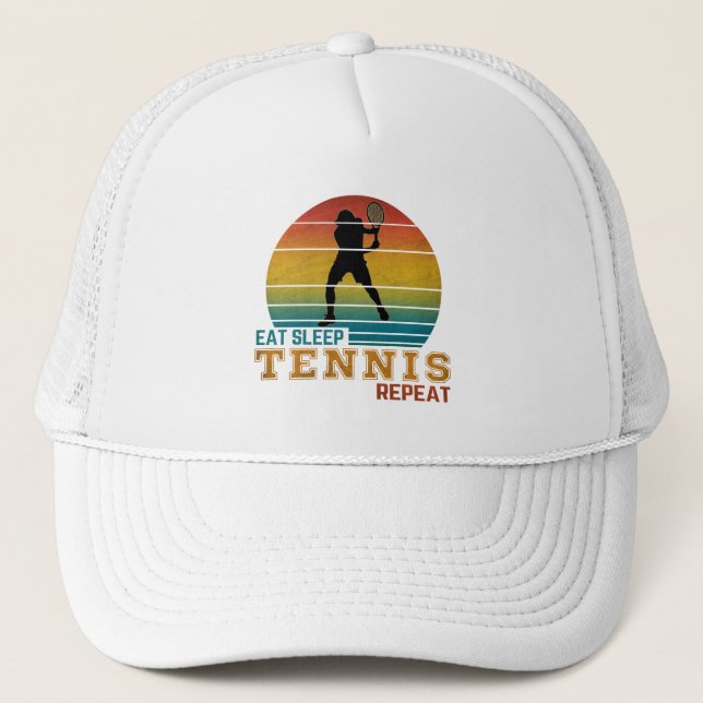 Eat Sleep Tennis Repeat Trucker Hat (Front)