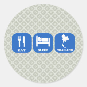 Eat Sleep Thailand Classic Round Sticker