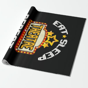 Eat Sleep Theatre Repeat Actor Actress Gift Wrapping Paper