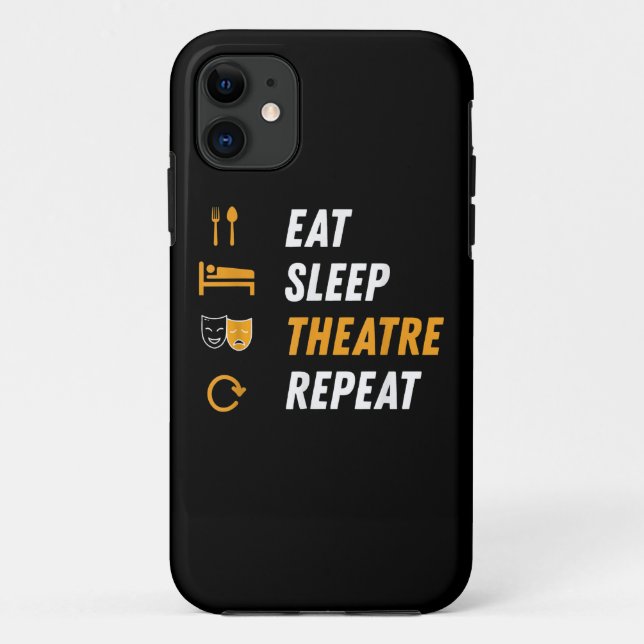 Eat Sleep Theatre Repeat Case-Mate iPhone Case (Back)