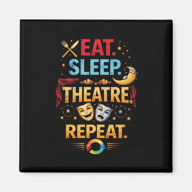 Eat, Sleep, Theatre, Repeat Magnet (Front)