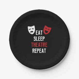 Eat Sleep Theatre Repeat Musical Thetre Gift Paper Plate