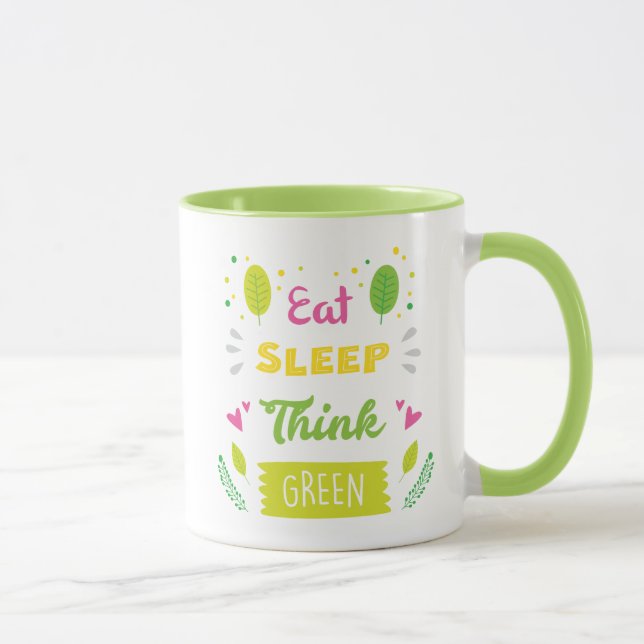 Eat Sleep Think Green Mug (Right)