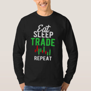 Eat Sleep Trade Repeat Day Stock Trading Xmas T-Shirt