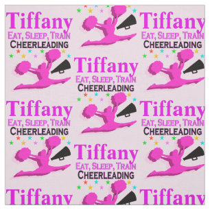 EAT, SLEEP, TRAIN CHEERLEADER PERSONALIZED FABRIC