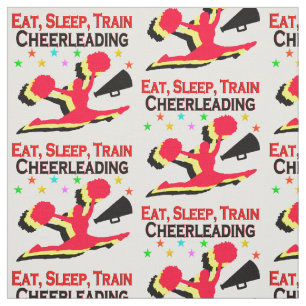 EAT, SLEEP TRAIN CHEERLEADING RED DESIGN FABRIC