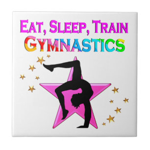 EAT, SLEEP TRAIN GYMNASTICS CERAMIC TILE