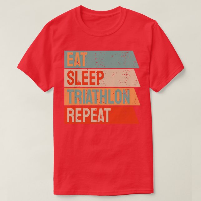 Eat Sleep Triathlon Repeat T-Shirt (Design Front)