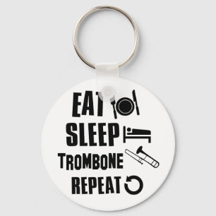 Eat Sleep Trombone Key Ring