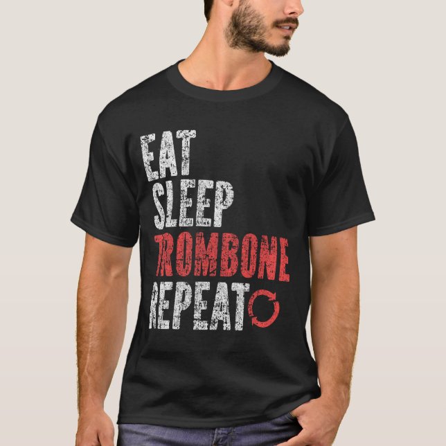 Eat Sleep Trombone Repeat T-Shirt (Front)