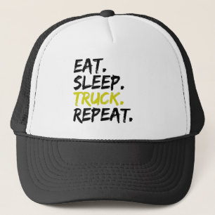 Eat Sleep Truck Repeat Trucker Driver    Hat