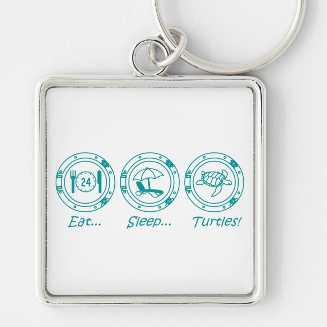 Eat Sleep Turtles! Key Ring (Front)
