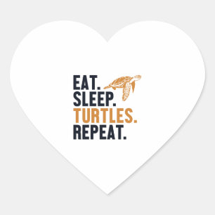 Eat Sleep Turtles Repeat Tortoise Painted Lover Co Heart Sticker
