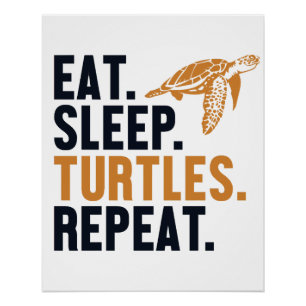 Eat Sleep Turtles Repeat Tortoise Painted Lover Co Poster