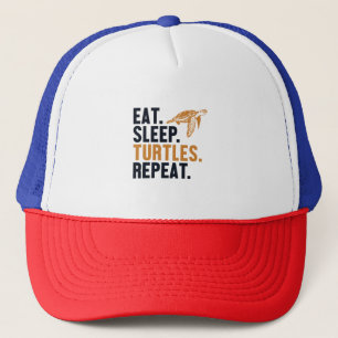 Eat Sleep Turtles Repeat Tortoise Painted Lover Trucker Hat