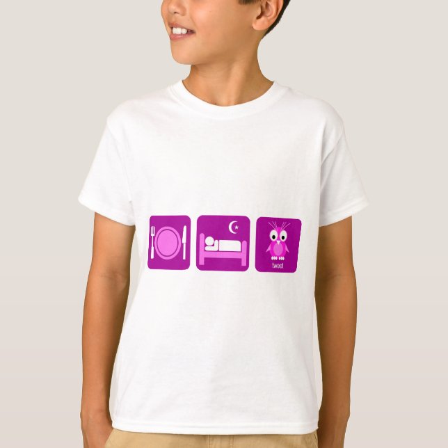 eat sleep tweet T-Shirt (Front)