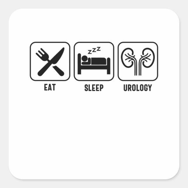 Eat. Sleep. Urology Square Sticker (Front)