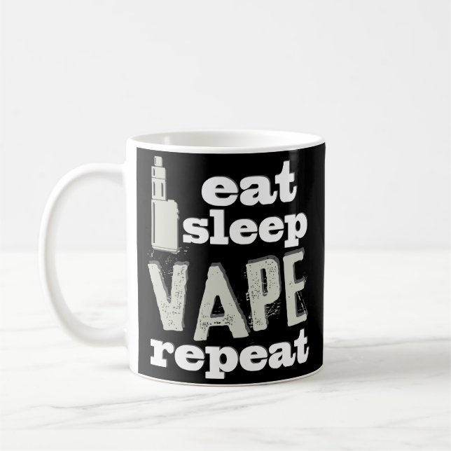 Eat Sleep Vape Repeat Funny Vaper Coffee Mug (Left)