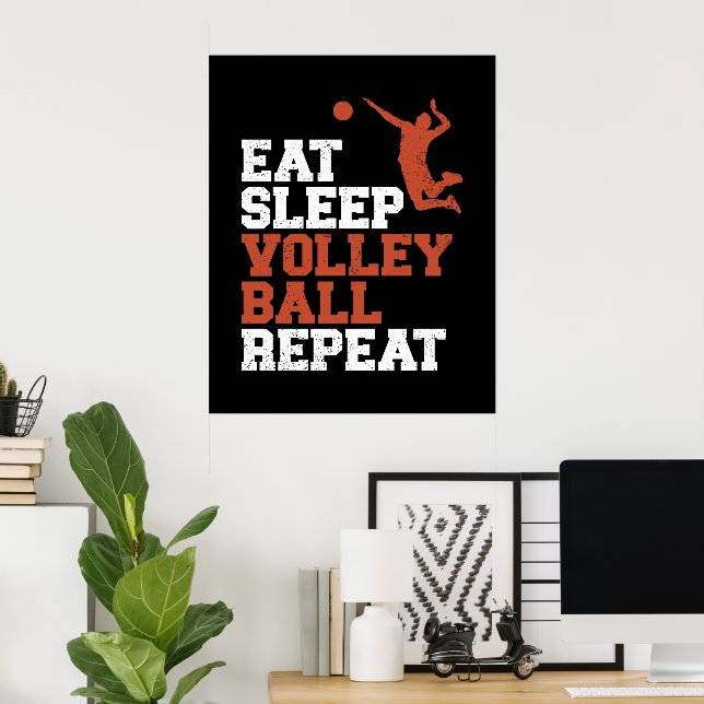 Eat Sleep Volleyball Repeat Volleyball Boy Gift Poster (Home Office)