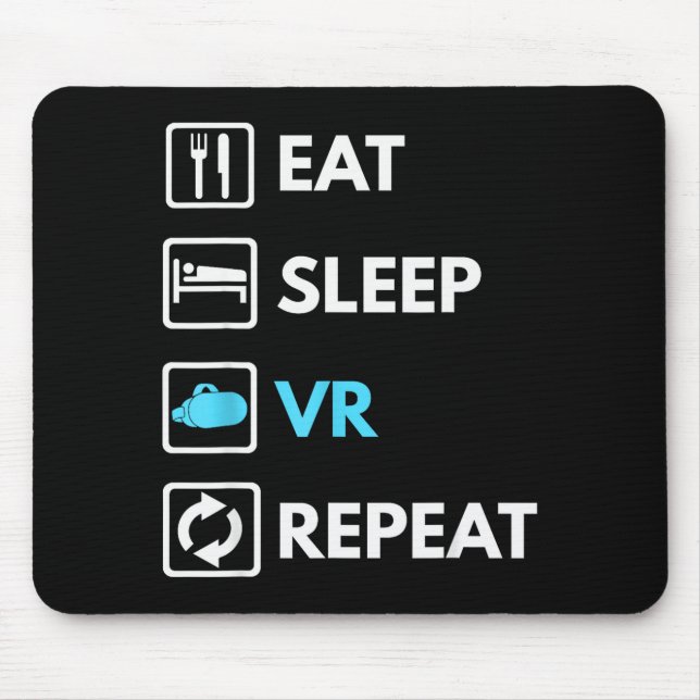 Eat Sleep Vr Repeat Funny Vr Gamer Boy Vr Athlete  Mouse Pad (Front)