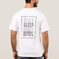 Eat, sleep, wake, baseball modern hand drawn