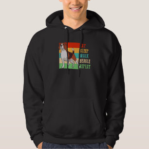 Eat Sleep Walk Beagle Retro Dog Beagle Owner Hoodie