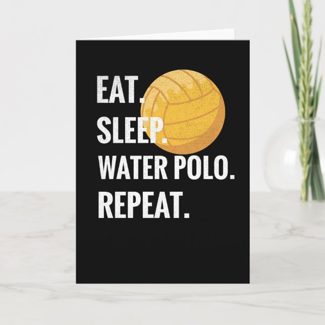 Eat Sleep Water Polo Repeat Water Polo Player Gift Card (Front)