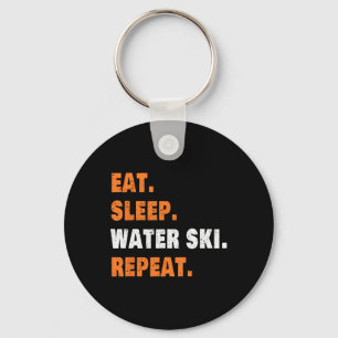 Eat Sleep Water Ski Repeat Key Ring