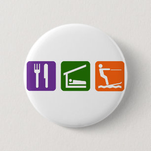 Eat Sleep Water Skiing 6 Cm Round Badge