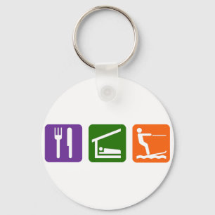 Eat Sleep Water Skiing Key Ring