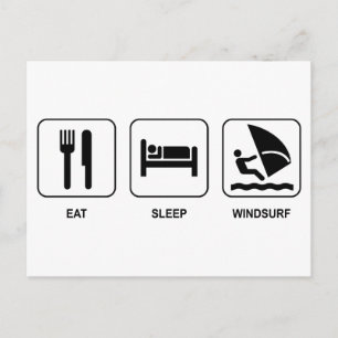 Eat Sleep Windsurf Postcard