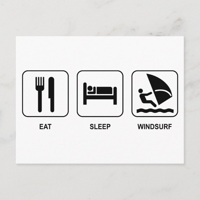 Eat Sleep Windsurf Postcard (Front)