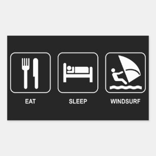 Eat Sleep Windsurf Rectangular Sticker