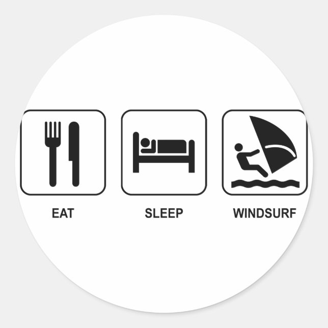 Eat Sleep Windsurf Sticker (Front)