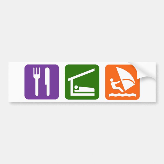 Eat Sleep Windsurfing Bumper Sticker (Front)