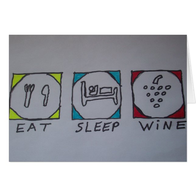 eat,sleep,wine card (Front Horizontal)