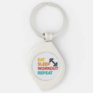 Eat Sleep Workout Repeat Key Ring
